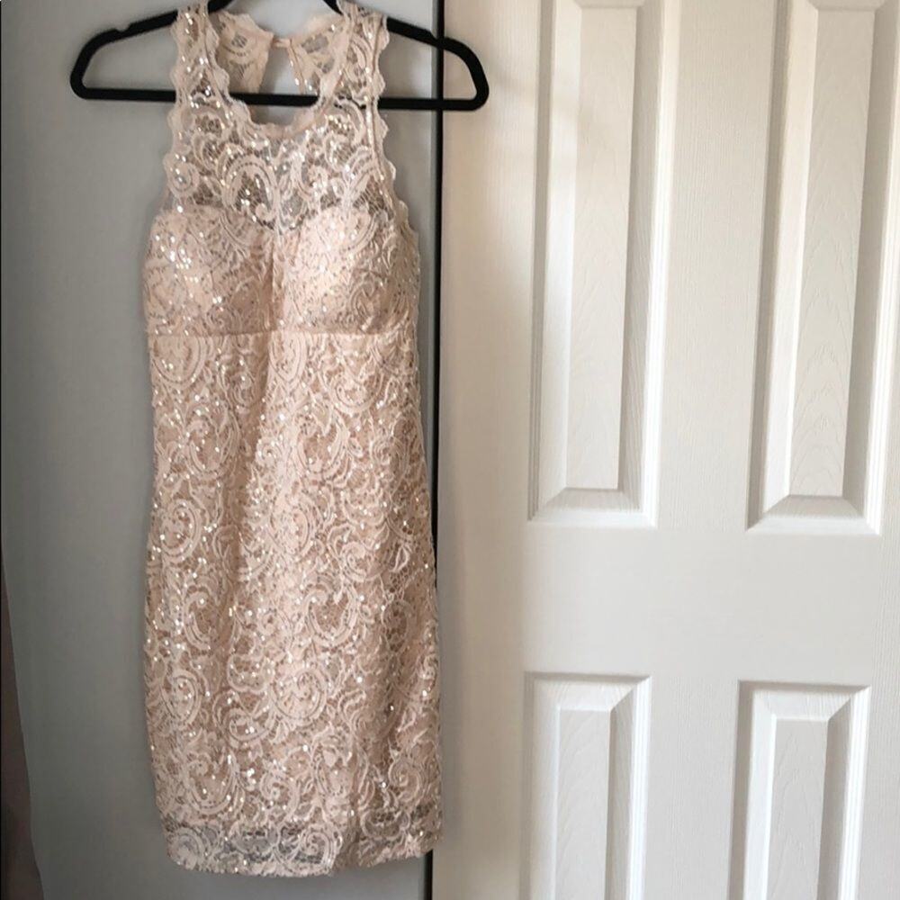 Sequin Hearts Taupe Sequined Special Occasion Dress - 11